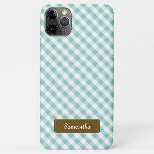 Cute Pastel Mint Gingham Pattern iPhone 11 Pro Max Case