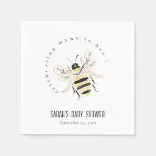 Cute Pastel Mum To Bee Neutral Baby Shower Napkin