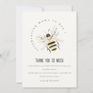 Cute Pastel Mum To Bee Neutral Baby Shower Thank You Card