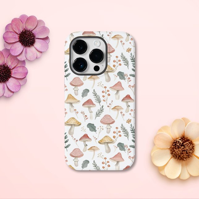 Cute Pastel Mushroom Toadstool Pattern Case-Mate iPhone Case (Creator Uploaded)