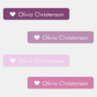 Cute Pastel Nom de coeur Skinny Étiquettes pour en