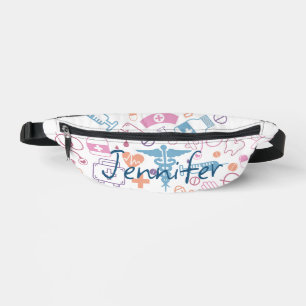 Cute Pastel Nursing Symbol Clip Art Custom Name  Fanny Pack