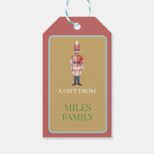 Cute Pastel Nutcracker Christmas Ornament Gift Tags