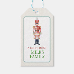 Cute Pastel Nutcracker Christmas Ornament Gift Tags