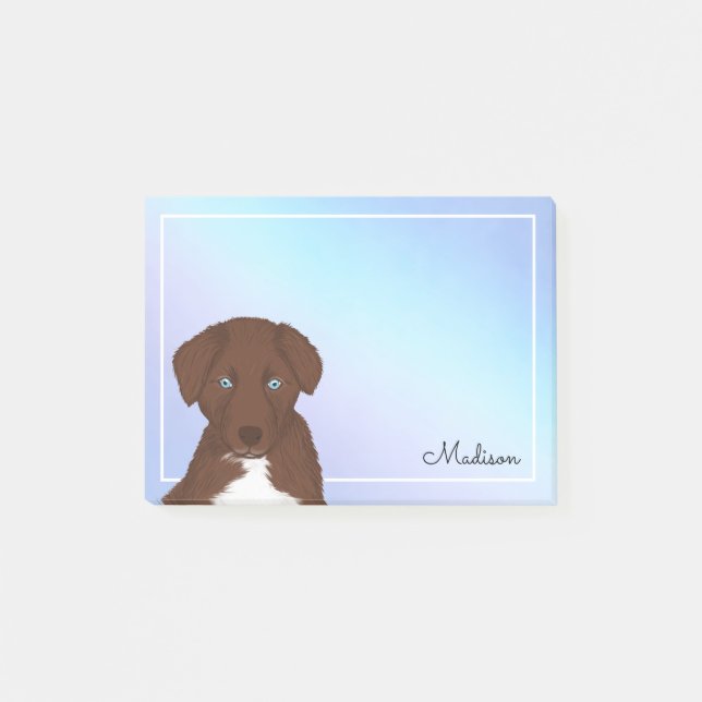 Cute Pastel Ombre Rouge Bi Aussie Nom Post-it Note (Devant)