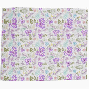 Cute pastel paisley patterns binder