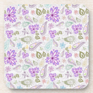 Cute pastel paisley patterns coaster