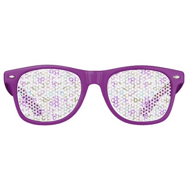 Cute pastel paisley patterns retro sunglasses (Front)