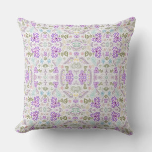 Cute pastel paisley patterns throw pillow