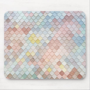 Cute Pastel Patterns Geometric Design Shapes Mouse Pad