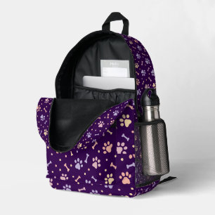 Cute Pastel Paw Print Printed Backpack