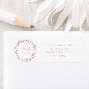 Cute Pastel Pink Adresse de retour de Pâques