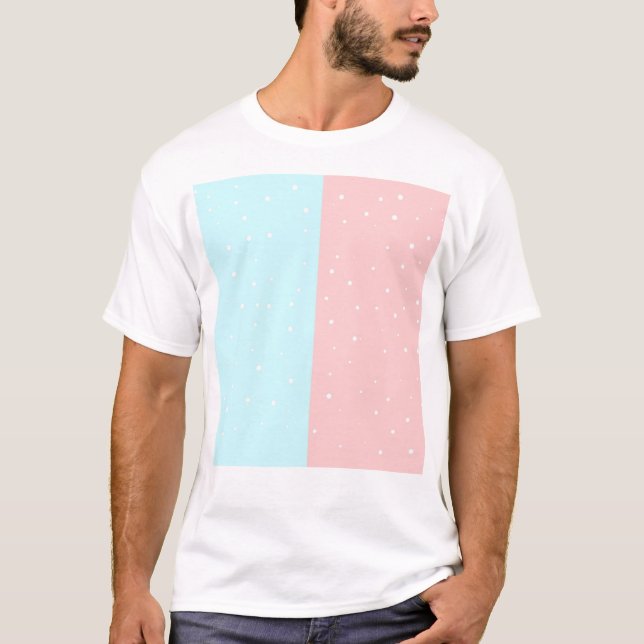 Cute Pastel Pink and Blue T-Shirt (Front)