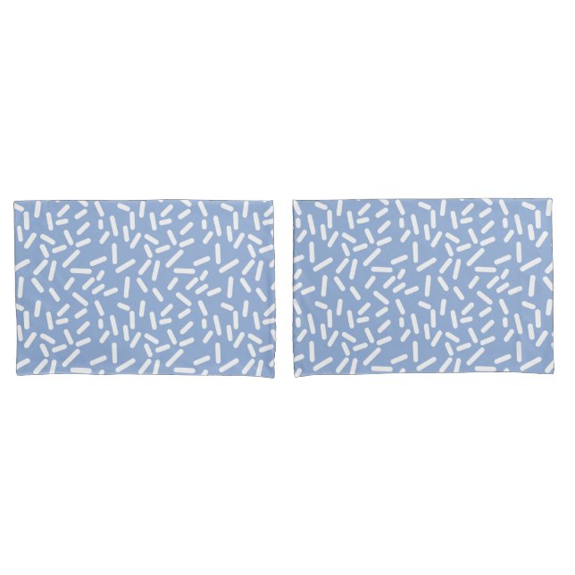 Cute Pastel Pink Blue Geometric Pattern Pillowcase (Front-Set)