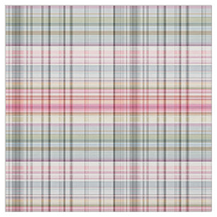 Cute Pastel Pink Blue Retro Tartan Plaid Pattern Fabric