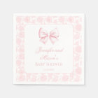Cute pastel pink bow floral boho baby girl shower