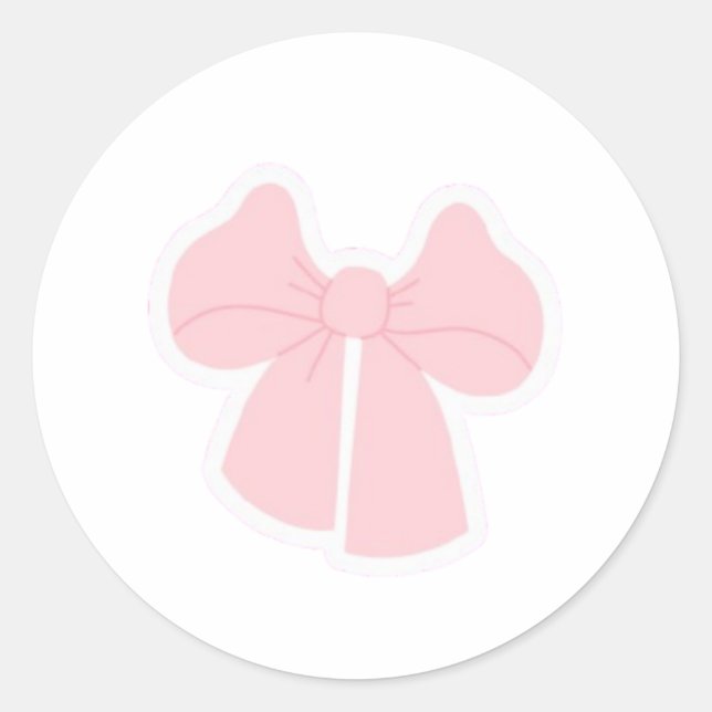 Cute Pastel Pink Bow Sticker | Kawaii Coquette  (Front)