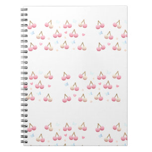 Cute Pastel Pink Cherry Pattern Notebook
