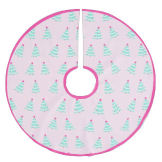 Cute Pastel Pink Christmas Tree Skirt 