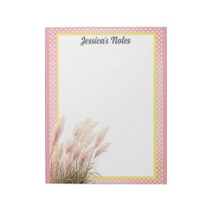 Cute Pastel Pink Garden Notepad