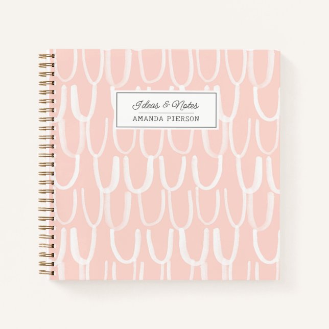Cute Pastel Pink Personalized Notebook (Front)
