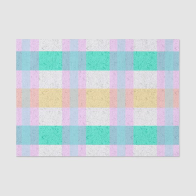 Cute Pastel Plaid Tissue Paper (Front)