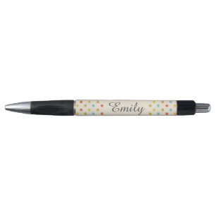 Cute Pastel Polka Dot Personalised Pen