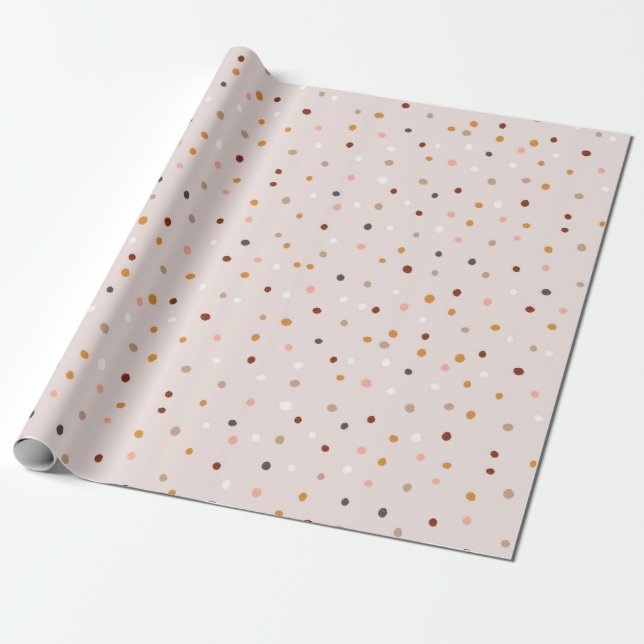 Cute Pastel polka dot Wrapping Paper (Unrolled)