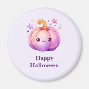 Cute Pastel Pumpkin with Stars Halloween Magnet