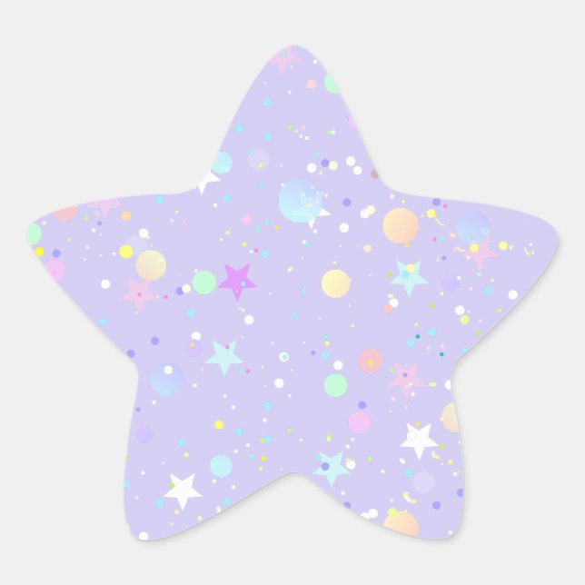 Cute pastel purple aesthetic star sticker (Front)