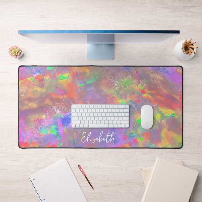    Cute Pastel Purple Colourful Opal Girly Add Nam Desk Mat (Office 1)