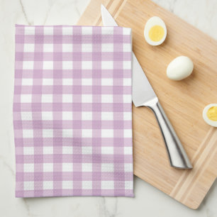 Cute Pastel Purple Gingham Kitchen Towel