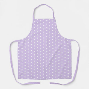 Cute Pastel Purple Heart Pattern Baker Apron