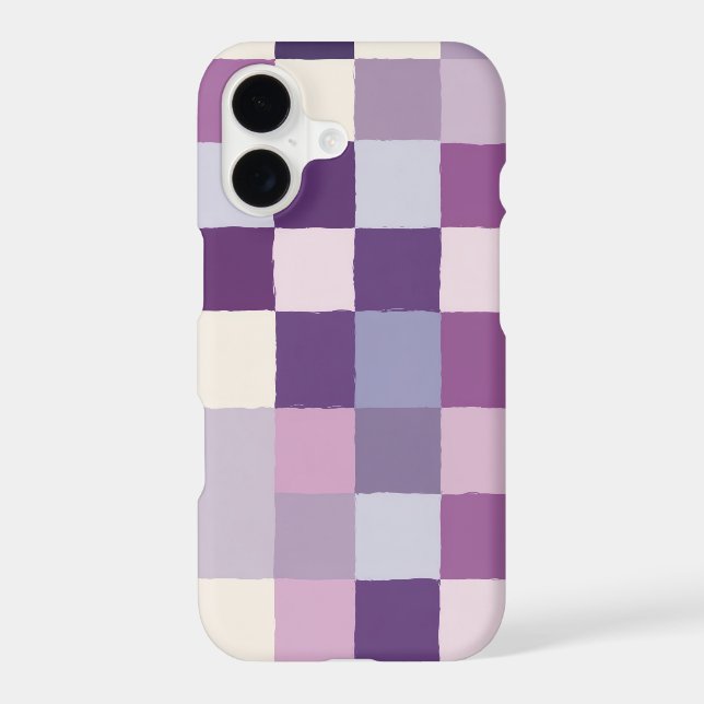 cute pastel purple lavender girly pattern checker (Verso)