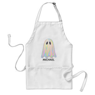 Cute Pastel Rainbow Ghost   Aesthetic Spooky Standard Apron
