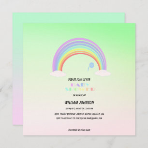 Cute Pastel Rainbow gradient flower Baby Shower Gi Card
