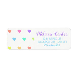Cute Pastel Rainbow Hearts Motif