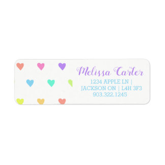 Cute Pastel Rainbow Hearts Motif