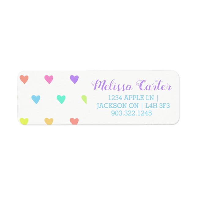 Cute Pastel Rainbow Hearts Pattern (Front)