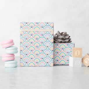 Cute Pastel Rainbow Pattern Wrapping Paper Roll