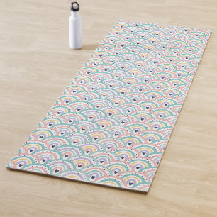 Cute Pastel Rainbow Pattern Yoga Mat