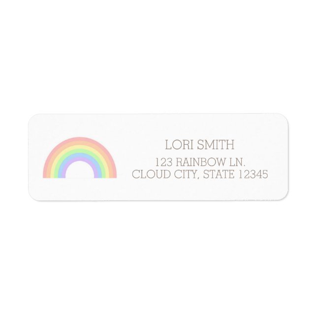 Cute Pastel Rainbow Return Address Label (Front)