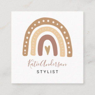 Cute Pastel Rainbow  Square Business Card