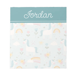 Cute pastel Rainbow Unicorn Pattern Notepad