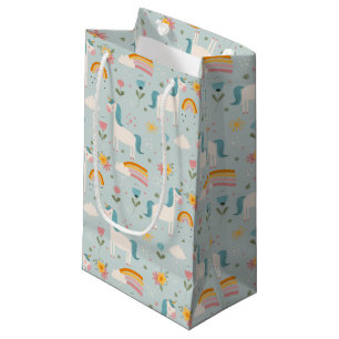 Cute pastel Rainbow Unicorn Pattern Small Gift Bag