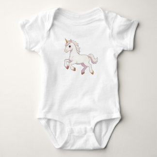 Cute Pastel Rainbow Unicorn Running Kawaii Unisex  Baby Bodysuit
