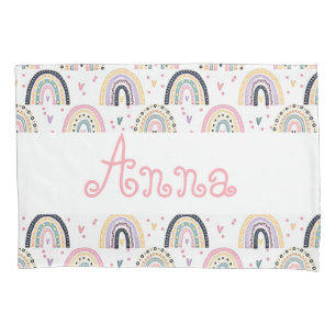 Cute pastel rainbows personalized pillowcase