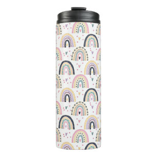 Cute pastel rainbows thermal tumbler