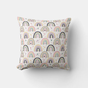 Cute pastel rainbows throw pillow
