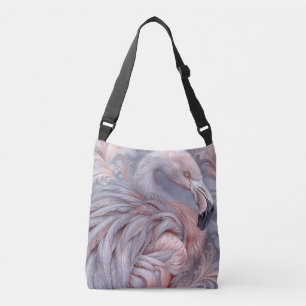 Cute Pastel Safari Wild Whimsical Animals Flamingo Crossbody Bag
